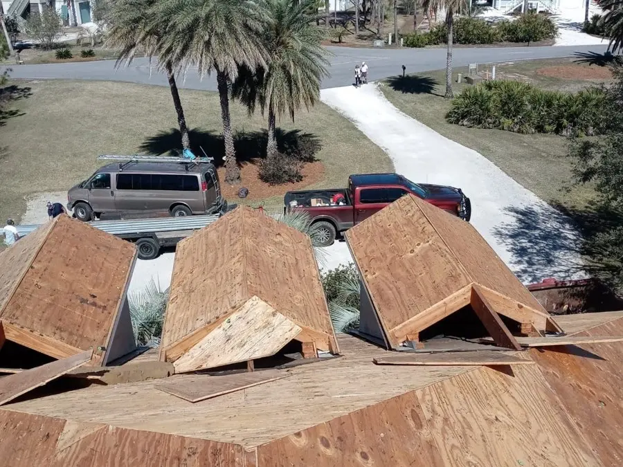 Roof deck prepared with ridge-cap pieces